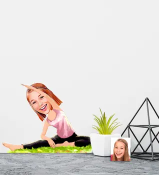 

Personalized Women 'S Yoga Caricature Of Wall Sticker (50x70cm) 1