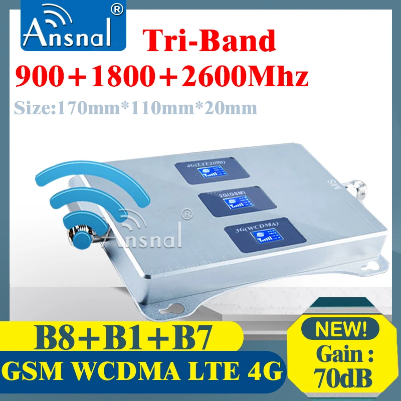 4G Cellular Amplifier 900 2100 2600Mhz Tri-Band