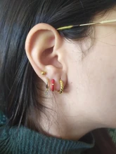 ROXI Ins-Pendientes de aro pequeños para mujer, en 9 colores, joyería fina, Pendientes de cartílago inusuales, aretes de Plata de Ley 925