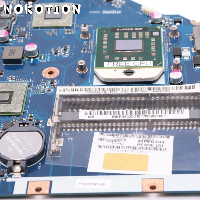 NOKOTION LA-6552P MBR4602001 материнская плата для ноутбука acer aspire 5552 5552G основная плата DDR3 разъем S1 с бесплатным процессором