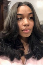 Bob corto-Peluca de cabello humano ondulado de 4x4 para mujer, postizo de malla con división 13x1, pelo Remy brasileño predespuntado