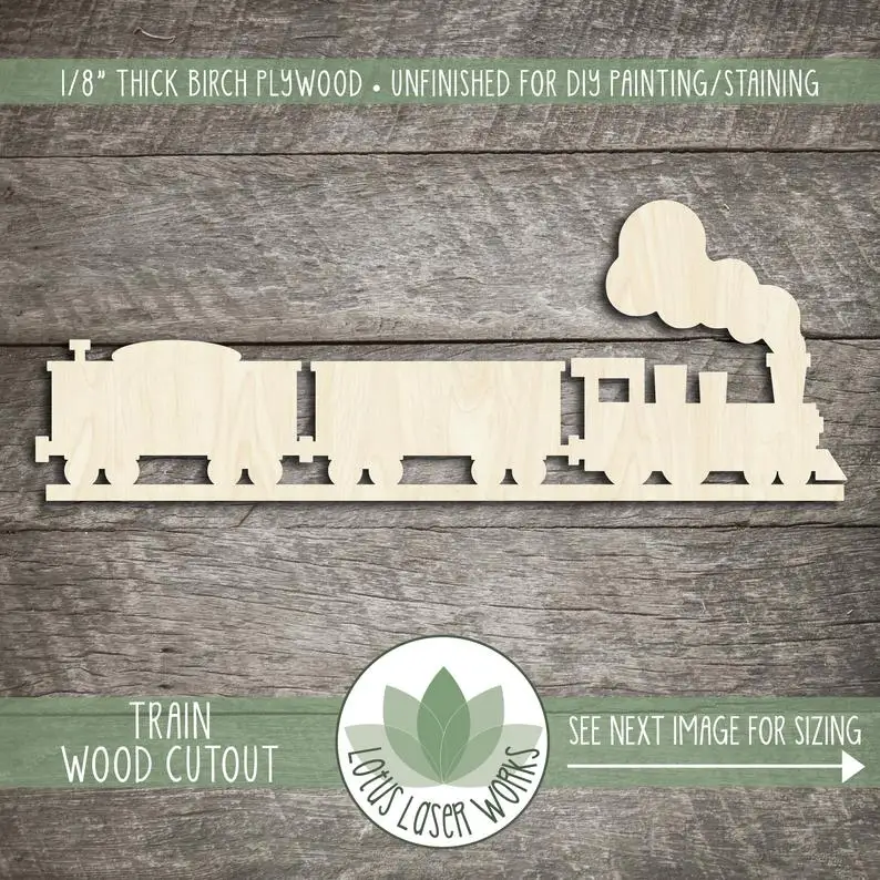 

Wood Train With Engine And Caboose, Wooden Train On Track, Wood Train Set Cutout