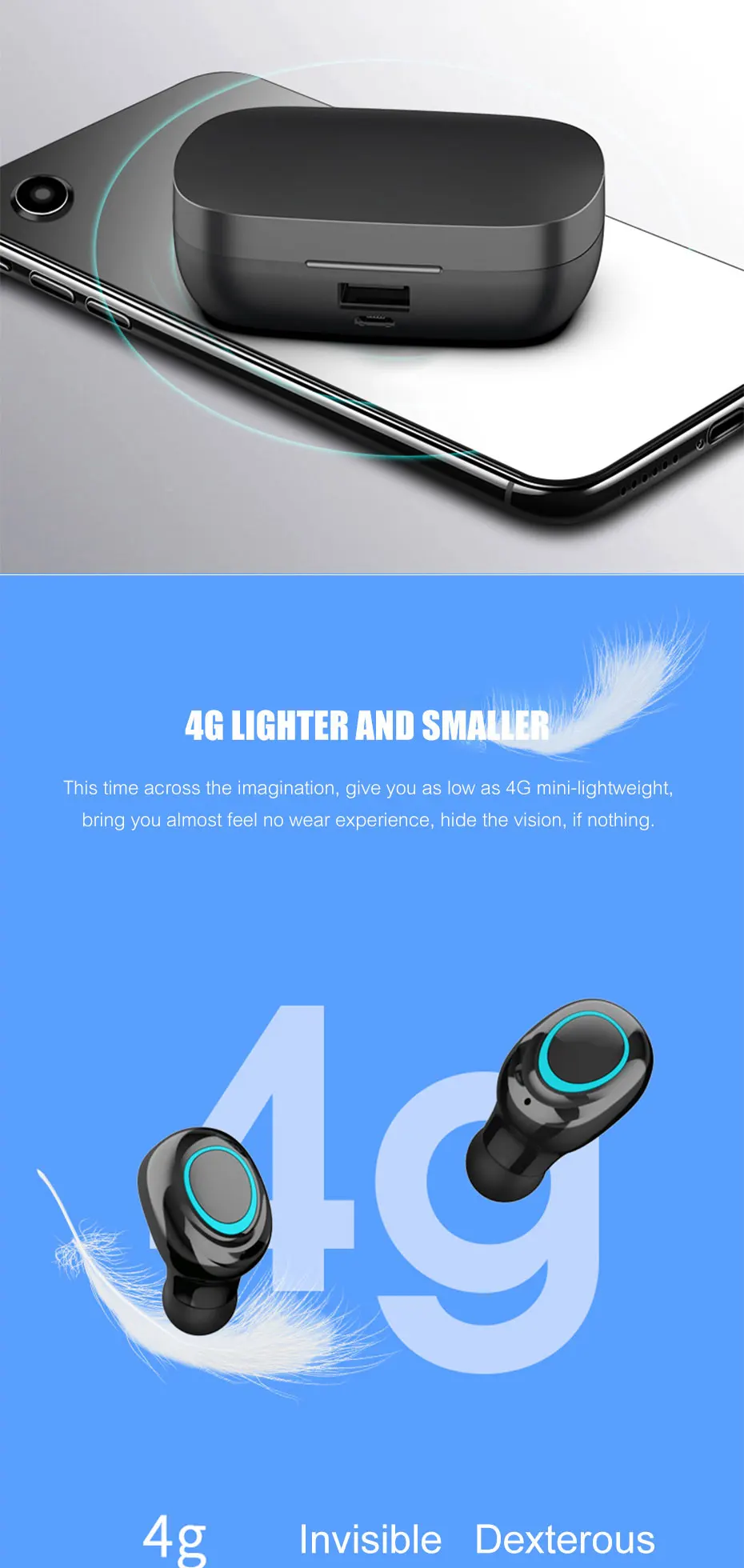 Fone de Ouvido Verdadeiro sem Fio Duplo-in-ear com Display Esportes à Prova Bluetooth Digital Dwaterproof Água 30pcs S11 Tws 5.0 7 1013-???-33036321420_detail_6_336874E9