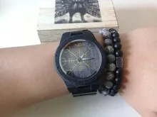 Reloj de madera bambú con mensaje y logo grabado personalizable, reloj OEM tallado con diseño creativo e impresión láser hecho a pedido, n° de producto