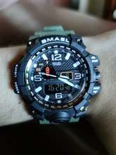 Smael Relojes Deportivos de Marca para Hombre con Doble Pantalla Analógica Digital Led Relojes de Pulsera de Cuarzo Electrónicos Reloj Militar de Natación Impermeable