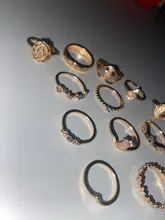 Tocona 15 unids/set, Virgen María Anillos de oro para mujer corazón manos de Fátima Anillos Cruz hoja geométrica Kольцо de joyería 7056