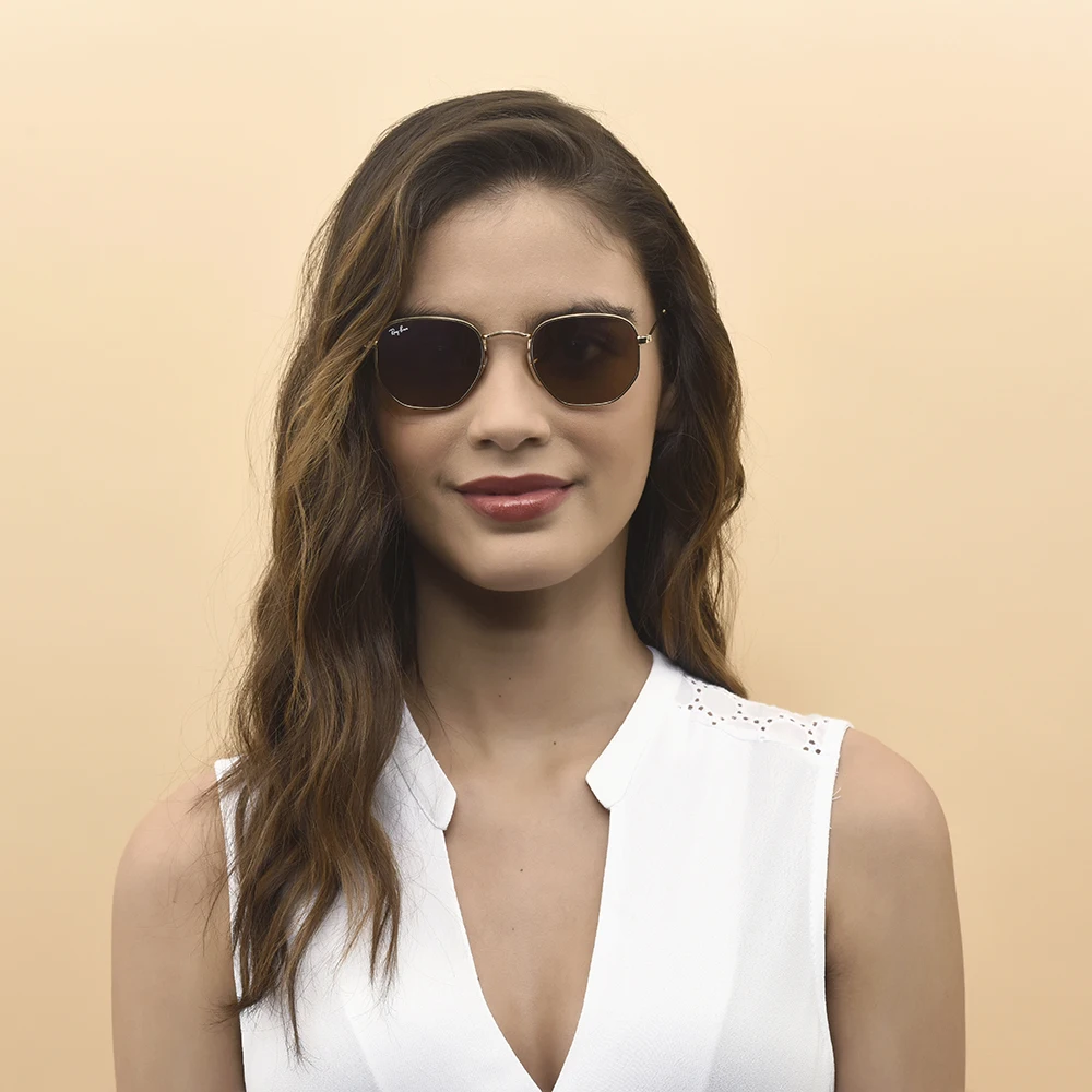 RAY BAN % 100 оригинальные солнцезащитные очки шестигранные Плоские линзы с защитой