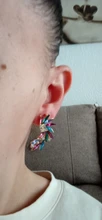LUBOV-pendientes de tuerca con alas de colores para mujer, 3 estilos, piedra de cristal acrílico, Piercing, joyas de boda de última moda, regalo de Navidad