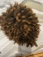 Peluca de cabello sintético para mujeres negras, pelo corto rizado de 6 y 230g, estilo africano, color negro Natural