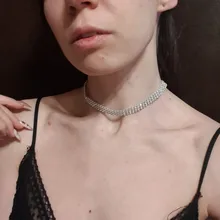 Gargantilla de diamantes de imitación de cristal para mujer, accesorios de boda, cadena de Color plateado, Gargantilla gótica Punk, joyería para mujer