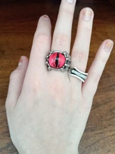 Anillo de ojo de Diablo y serpiente para hombre, anillo de dedo de cristal, joyería, regalo de Halloween, Retro, Punk, dragón, garra, ojos malvados