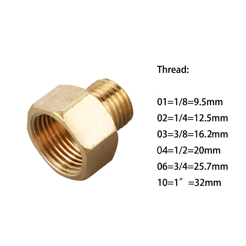 1/8" 1/4" 3/8" 1/2" Male to Female Brass Coupler Adapter Threaded Fitting Thread Pipe Connectors pipe fitting