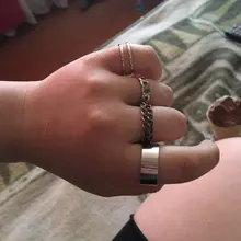 Traje de Hip Hop anillo para hombre estilo Punk mujeres accesorios para fiesta, joyería anillo personalidad Tres dedos unidos cadena anillo nueva tendencia