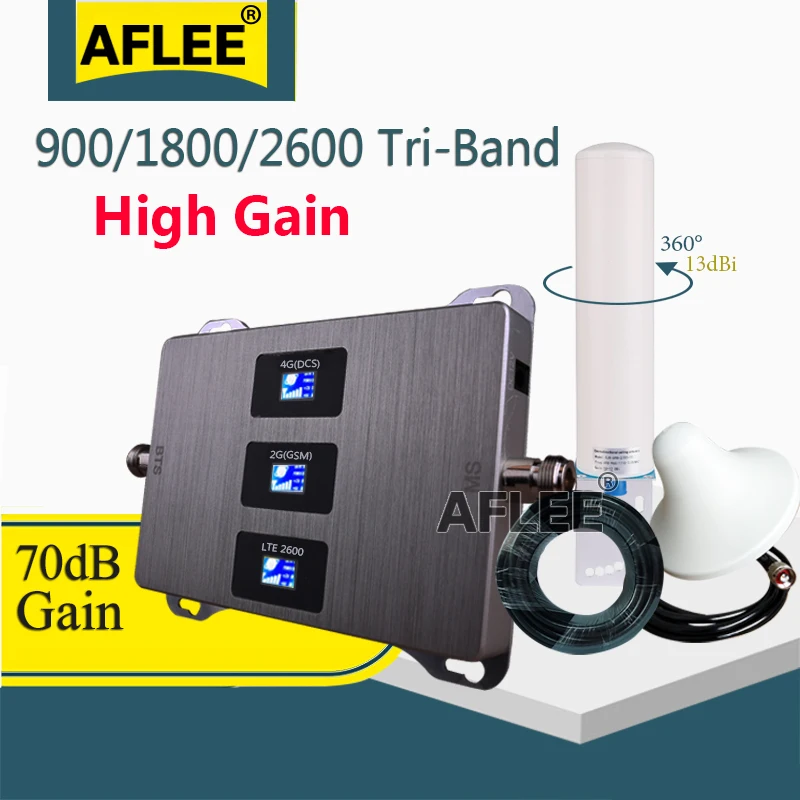 Cell Phone Cellular Amplifier 900 1800 2600 Tri