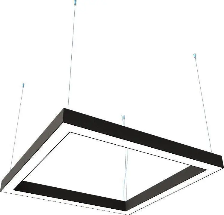 Черный Светильник Глоу квадрат D354(Сторона 250)х4 Профиль 71х65 LED 28,8W - Цвет корпуса: Черный