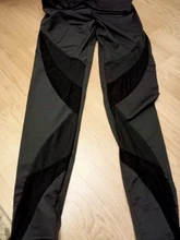 De cintura alta de entrenamiento negro Yoga Legging de malla empalme ver a través de Fitness medias polainas deporte Yoga del sudor pantalones para mujeres
