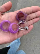 HUANZHI-Conjunto de anillos redondos de resina acrílica para mujer, colorido, Diamante de imitación cuadrado geométrico, regalo de viaje, 2021