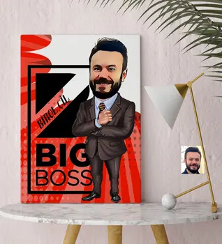 

Personalized Mr Big Boss Cartoon Canvas Table (30x50 cm.) - 2 special Designed Gift Name Picture Photo is Original one Reliable