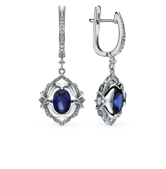 

Gold earrings with sapphires and diamonds sunlight sample 585