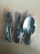 3 uds 1 set portátil al aire libre Camping viajes Picnic plegable de acero inoxidable cubiertos cuchara tenedor cuchillo vajilla envío gratis