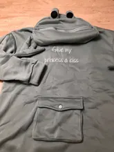 Sudadera con capucha de rana para mujer, ropa de calle Kawaii Harajuku gruesa con letras bordadas, de terciopelo, de gran tamaño, para Navidad