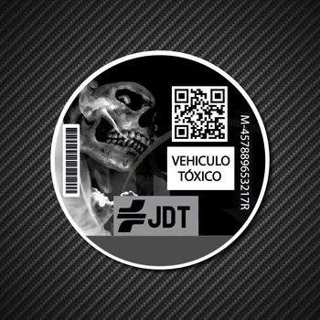 

Vinyl adhesive sticker vehicle toxic skull Humo (pasted inverted in crystal)