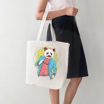 

Angemiel Bag Cool Jacketed Whiskered Panda Tote Shopping Beach Bag