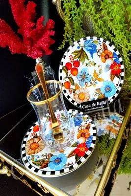 Чайный набор с цветочным узором на 6 человек
