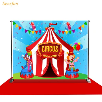 

LEVOO Photographic Backdrop Birthday Circus Balloons Clowns Photography Background Photo Studio Shoot Props Photobooth Vinyl