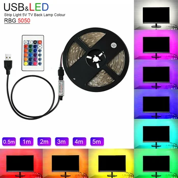 

Светодиодная лента для подсветки самоклеющаяся RGB клейкая разноцветная LED