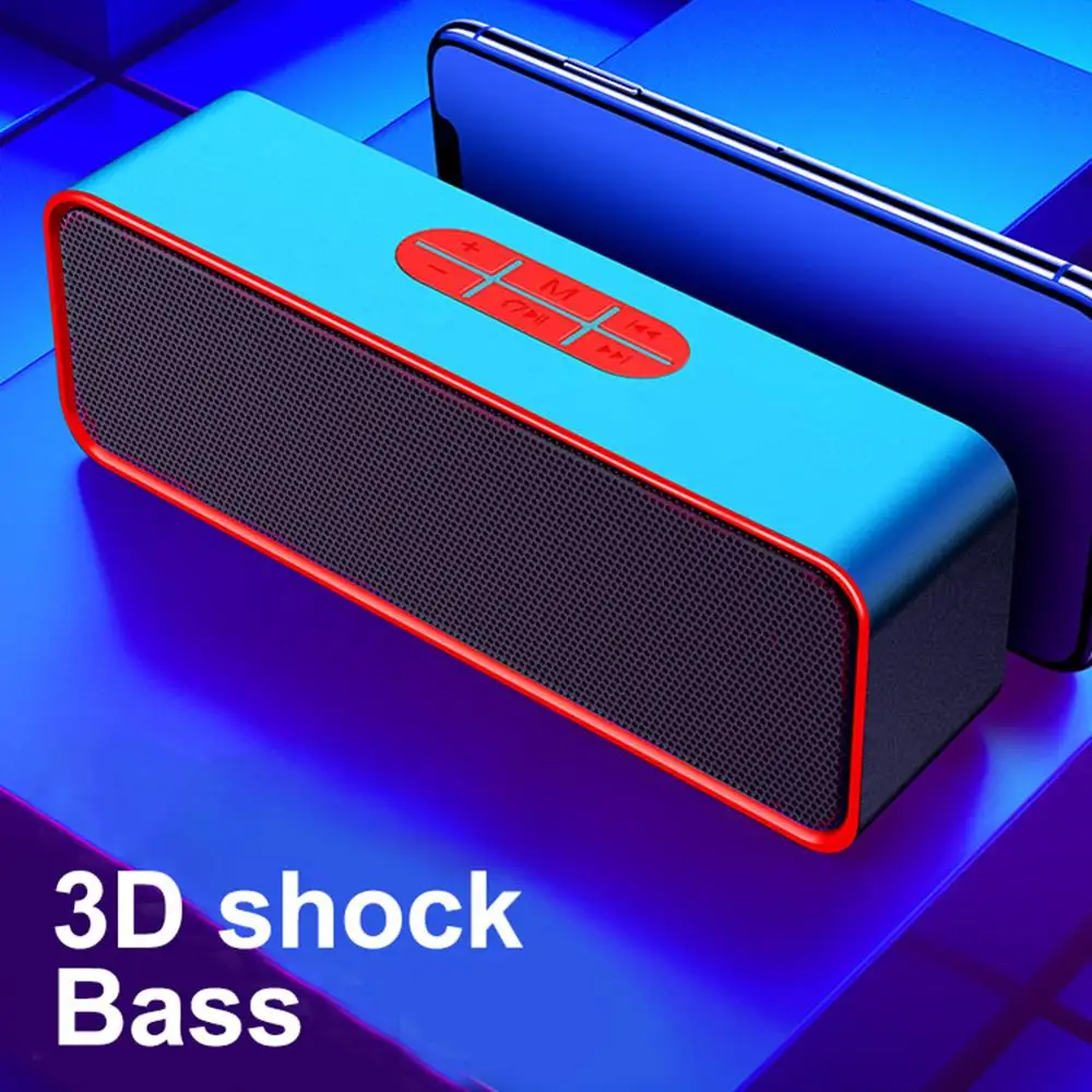 Портативный Bluetooth 5 0 динамик с поддержкой BT TF Udisk AUX FM сабвуфер беспроводной
