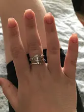 Color plateado antiguo Multi cadenas de cara sonriente y feliz anillo para las mujeres lindo Simple geométrico Smiley caras ajustable anillos A835