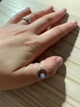 Anillo ajustable abierto de piedra lunar para mujer, de Color plata sortija de compromiso, Circonia cúbica, zirconia, circonita, zirconita, Estilo Vintage