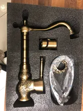 Basin Faucets Deck-Mounted Brass Kitchen Uythner Retro Antique Mix-Tap Single-Handle