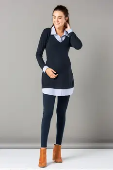 

8651-GÖMLEK TAKA MERSERİZE MESH MATERNITY TUNIC