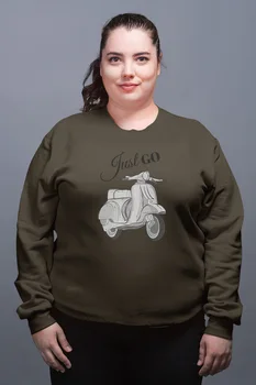 

Angemiel Wear Just Go Vespa Green Women Sweatshirts