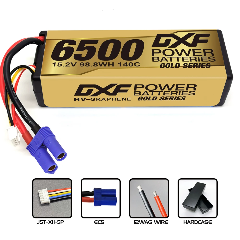 1/2PCS DXF Lipo 3S 4S 2S Battery 7.4V 11.1V 14.8V 8400mAh 6500mAh 6750mAh 7000mAh 5200mAh 9200mah 10000mah Hardcase for RC Car 5