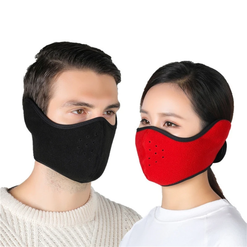 

Winter Face Mask for Men Women Fleece Half Face Windproof Face Mask with Ear flap for Outdoor Sport, Ear & Face Warmer Keeper