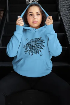 

Angemiel Wear Indian Capped Blue Women 'S Hooded Sweatshirt