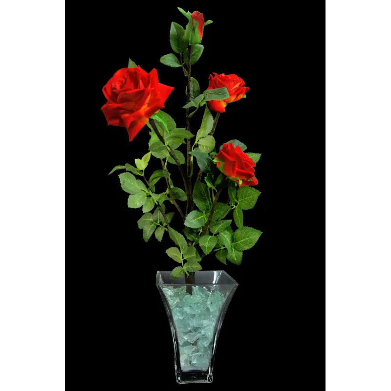 Led Red Roses flowers(blue-green) 5 flower
