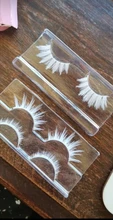 Pestañas postizas blancas para fiestas de Halloween, 2 pares de extensiones de pestañas naturales, blandas y divertidas, para Cosplay, maquillaje para pestañas