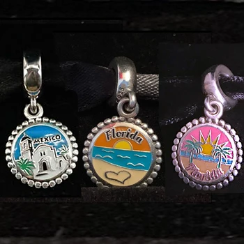 

2020 New High-quality Silver 925 Authentic Florida Exclusive Beach Get Mexican Pendant Charms Diy Original Woman Jewelry Gift