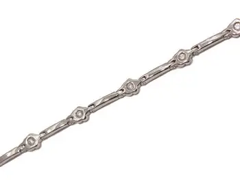 

Bracelet white gold 18 K bars flowers and zircons