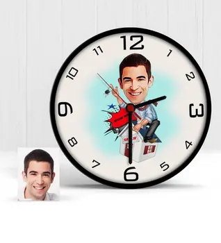 

Personalized Mr Real Estate Consultant Cartoon Wooden Wall Clock-1