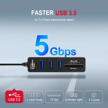 

Multi USB Hub 3.0 USB C Hub USB Splitter 3.0 Type C Hub 3 Port USB-C Hab With SD Card Reader All In One For Computer Laptop Dock
