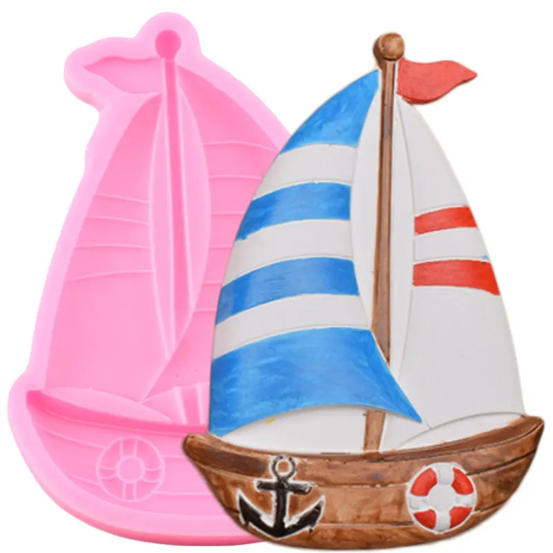 Sailboat Silicone Resin Mold Cupcake Topper Chocolate Gumpaste Molds Fondant Cake Decorating Tools Polymer Clay Candy Mould | Дом и сад