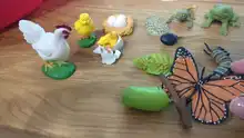 Oenux-figuras de acción de caracol y ganso para niños, nuevo modelo de ciclo de crecimiento de la vida, figuras de acción, figurita de bebé, juguete tierno para niños
