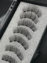 Conjunto de pestañas postizas magnéticas largas 3D de visón, pestañas postizas gruesas naturales magnéticas, 5 unidades