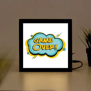 

Game Over Handcrafted Wooden Light Box Sign for Home, Restaurant, Coffee Shop Business Signage