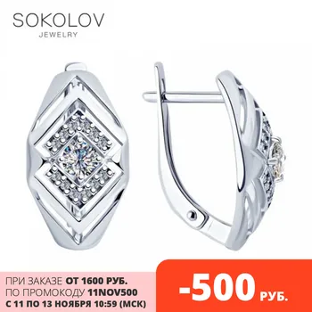 

Drop Earrings with stones SOKOLOV from silver with cubic zirkonia fashion jewelry 925 women's/men's, male/female, long earrings, women's male